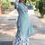 green rayon printed kurta sets