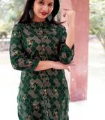 Women's rayon printed designer handprinted kurtis