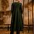 Floral embroidered silk round neck kurta trouser & dupatta set