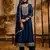 Floral embroidered silk round neck kurta trouser & dupatta set