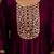 Floral embroidered silk round neck kurta trouser & dupatta set