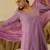 Floral embroidered viscose rayon round neck kurta trouser & dupatta set