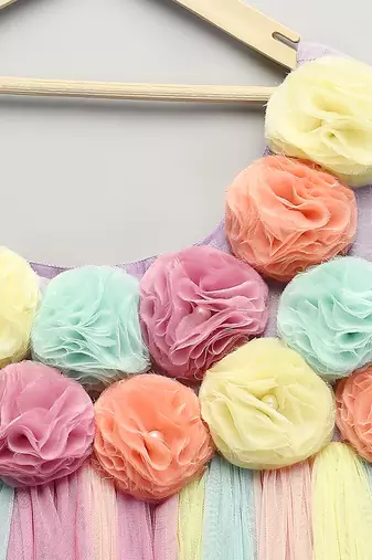 Multicolor embroidered organza dress