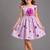 Purple printed organza dress
