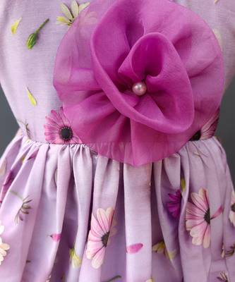 Purple printed organza dress 3