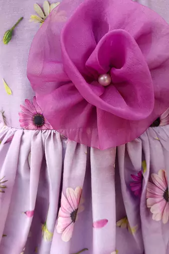 Purple printed organza dress