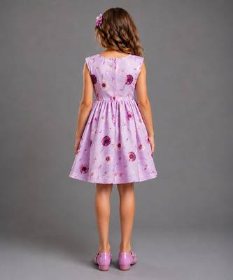 Purple printed organza dress 4