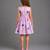 Purple printed organza dress