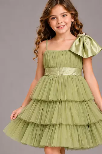 Mint green net dress
