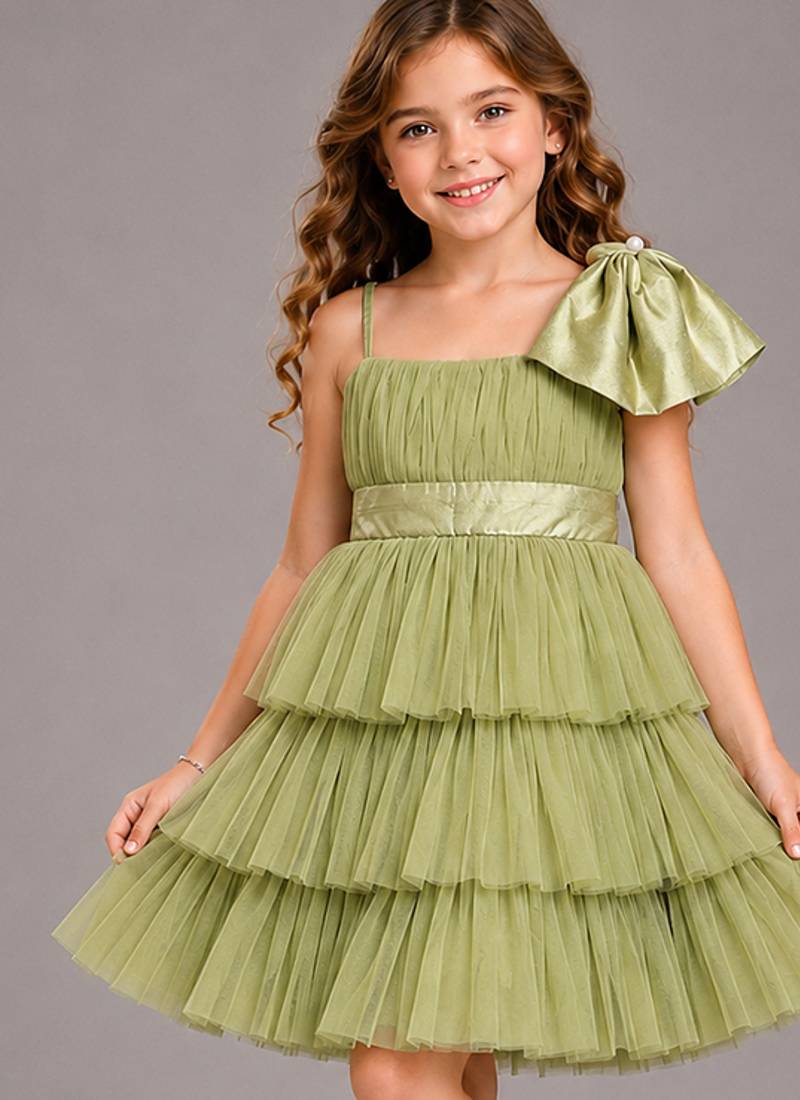 Mint green net dress