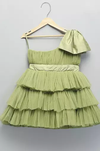 Mint green net dress