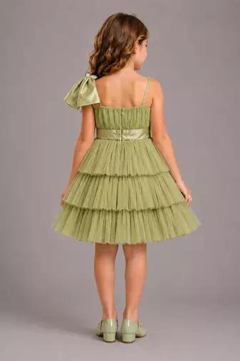 Mint green net dress