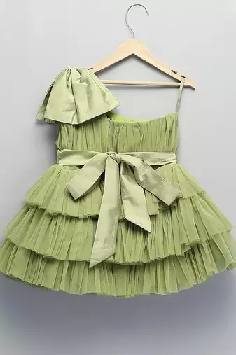 Mint green net dress