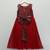 Red embroidered net dress