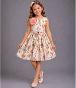 White printed organza dress