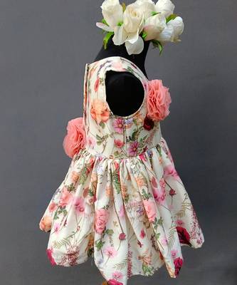 White printed organza dress 3