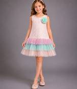 Baby pink embroidered organza dress
