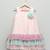Baby pink embroidered organza dress