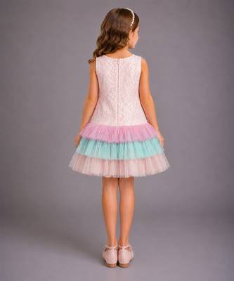 Baby pink embroidered organza dress 3