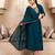 Floral embroidered viscose rayon round neck kurta trouser & dupatta set