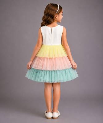 White multicolored woven lycra dress 2
