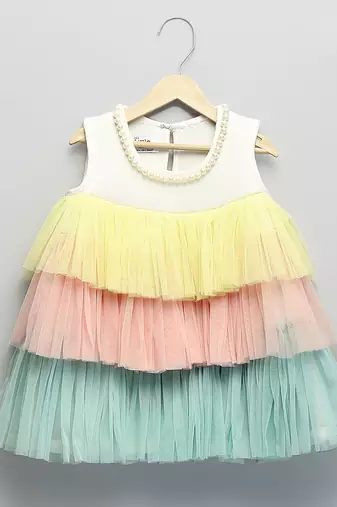 White multicolored woven lycra dress
