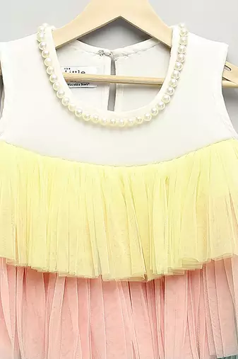 White multicolored woven lycra dress