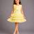 Lemon yellow embroidered net dress