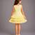 Lemon yellow embroidered net dress