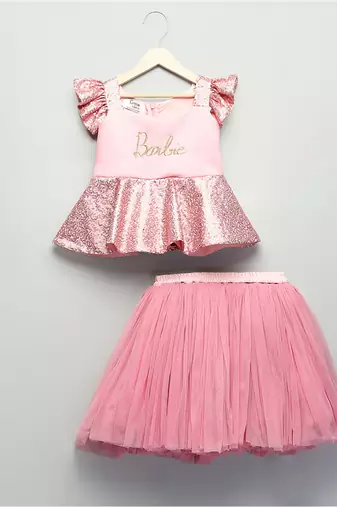 Rose pink embroidered lycra dress