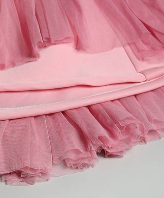 Rose pink embroidered lycra dress 3