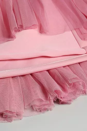 Rose pink embroidered lycra dress