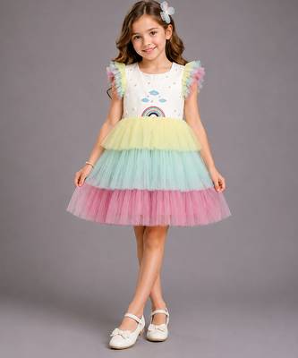 Multicolor embroidered lycra dress 1