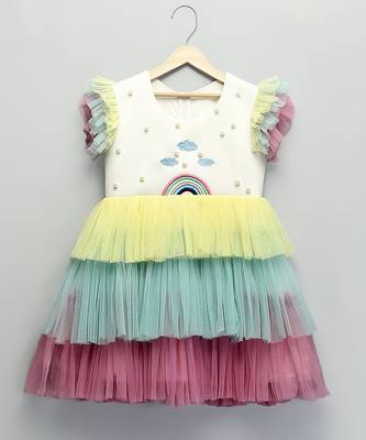 Multicolor embroidered lycra dress 2