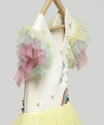 Multicolor embroidered lycra dress 3