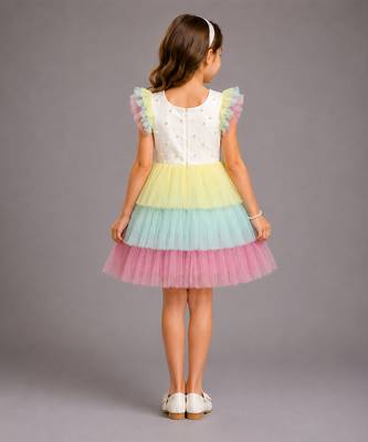 Multicolor embroidered lycra dress 4
