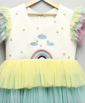 Multicolor embroidered lycra dress 5