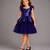 Royal blue embroidered cotton skirt set