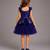 Royal blue embroidered cotton skirt set