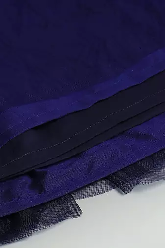 Royal blue embroidered cotton skirt set