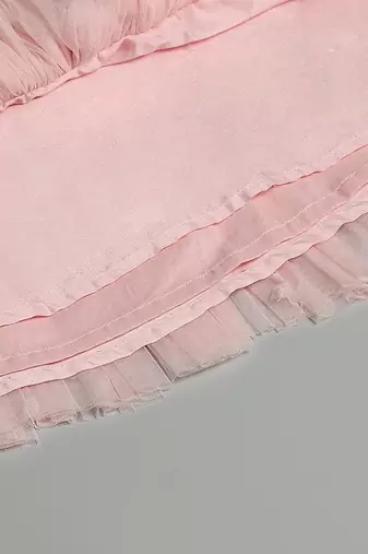 Baby pink embroidered net dress