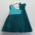 Teal green woven satin dress