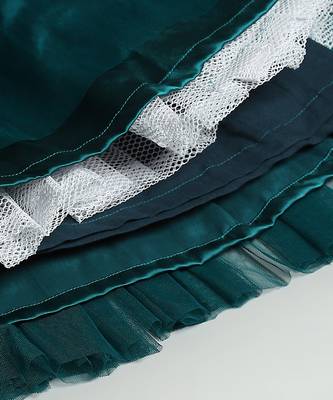 Teal green woven satin dress 3