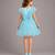 Blue embroidered net dress