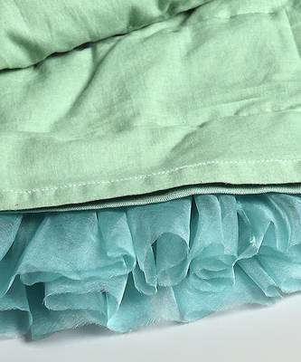 Sea green embroidered net dress 4