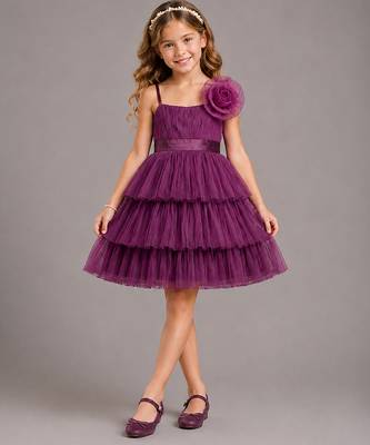 Purple Floral net dress 1