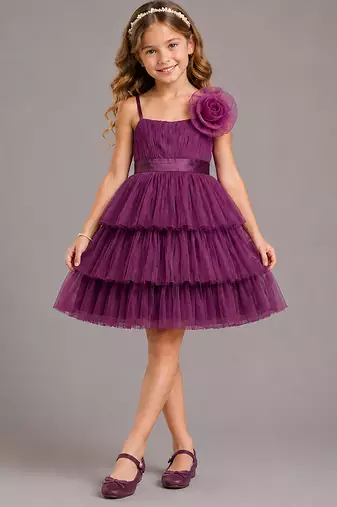 Purple Floral net dress