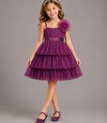 Purple Floral net dress