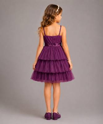Purple Floral net dress 2