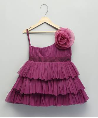 Purple Floral net dress 3